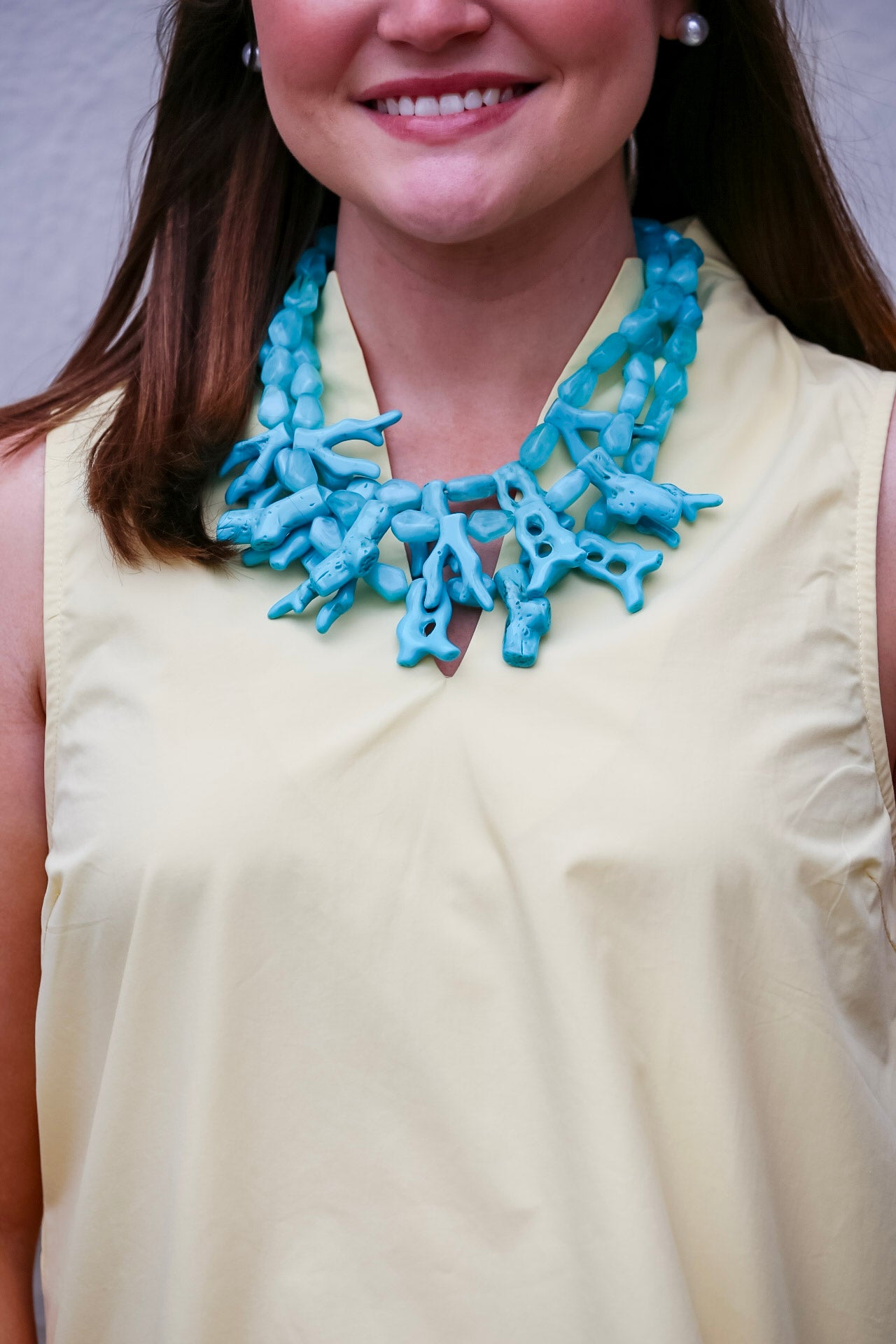 Coral Statement Necklace (Marbled Teal)