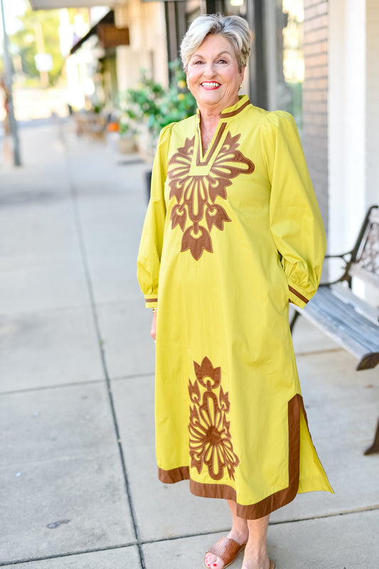 The Boho Belle Dress in Chartreuse