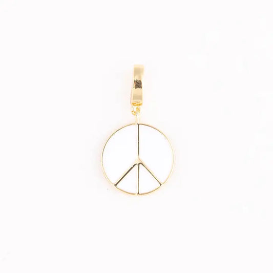 Charm Luxe White Peace Sign