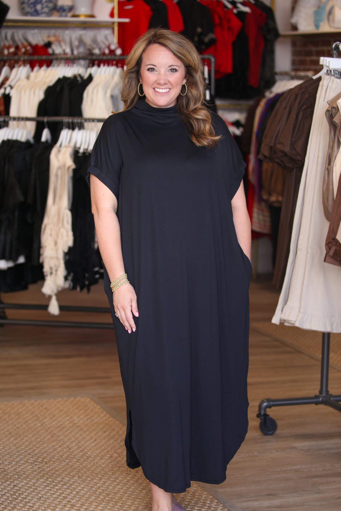 The Carter Midi Dress in Black