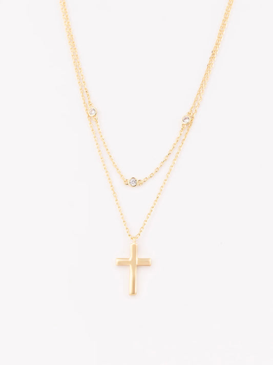 Iris Cross Necklace