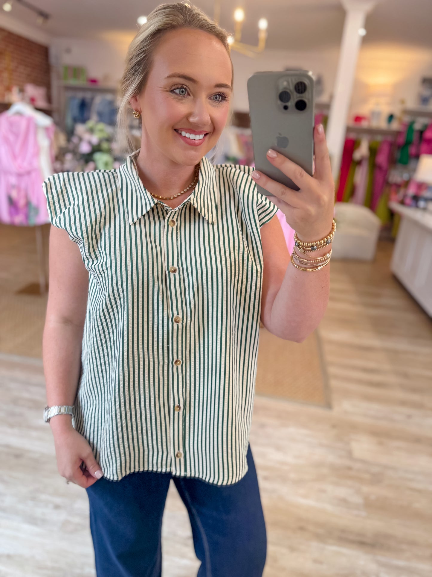 The Willow Ruffle Top in Hunter Green