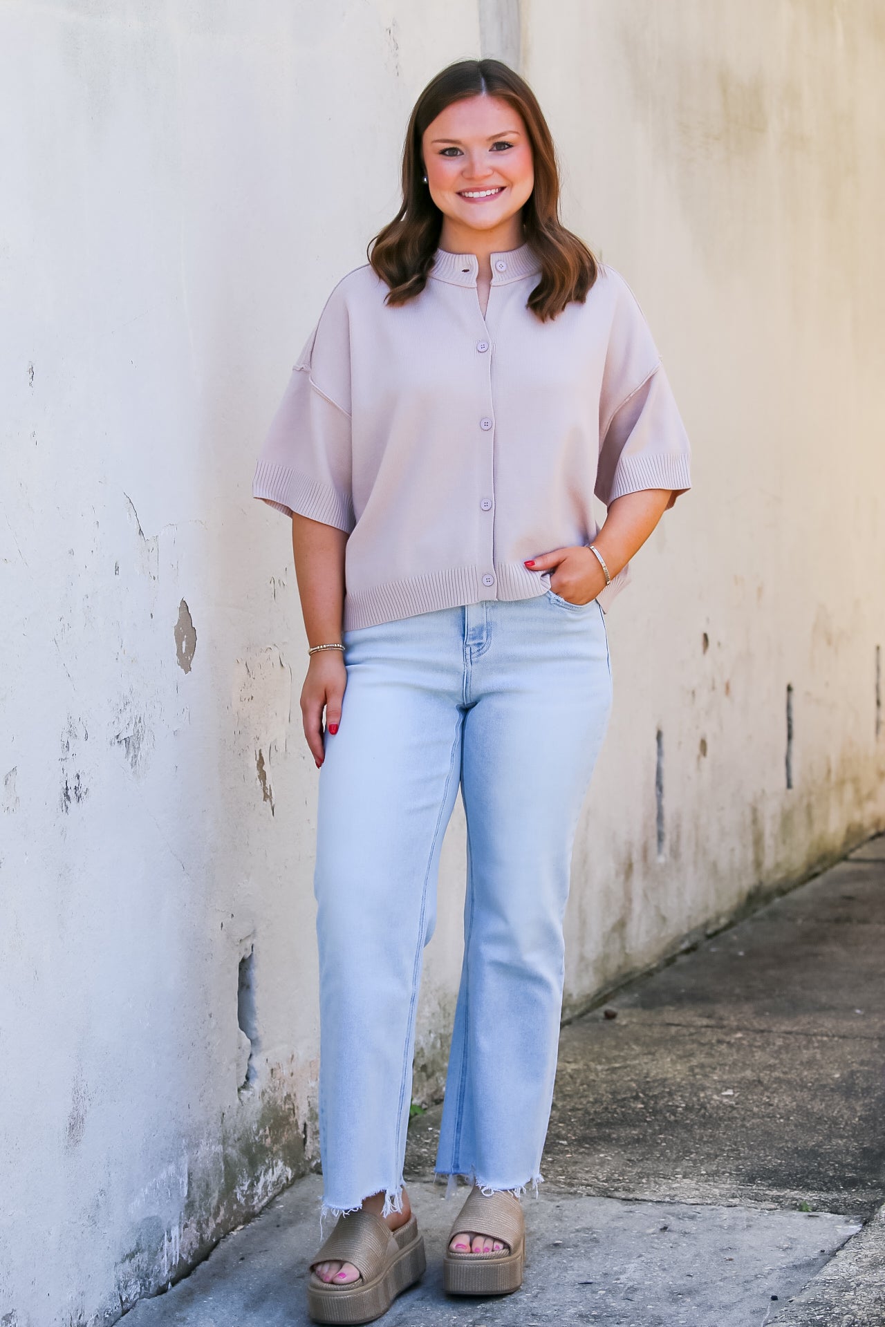 Everyday Cardigan Sweater in Beige