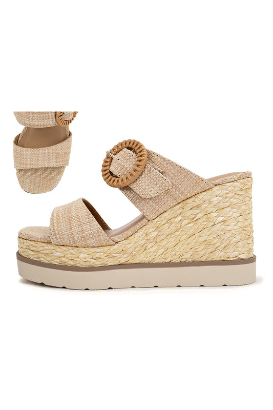 The Cannon Wedge in Natural Raffia