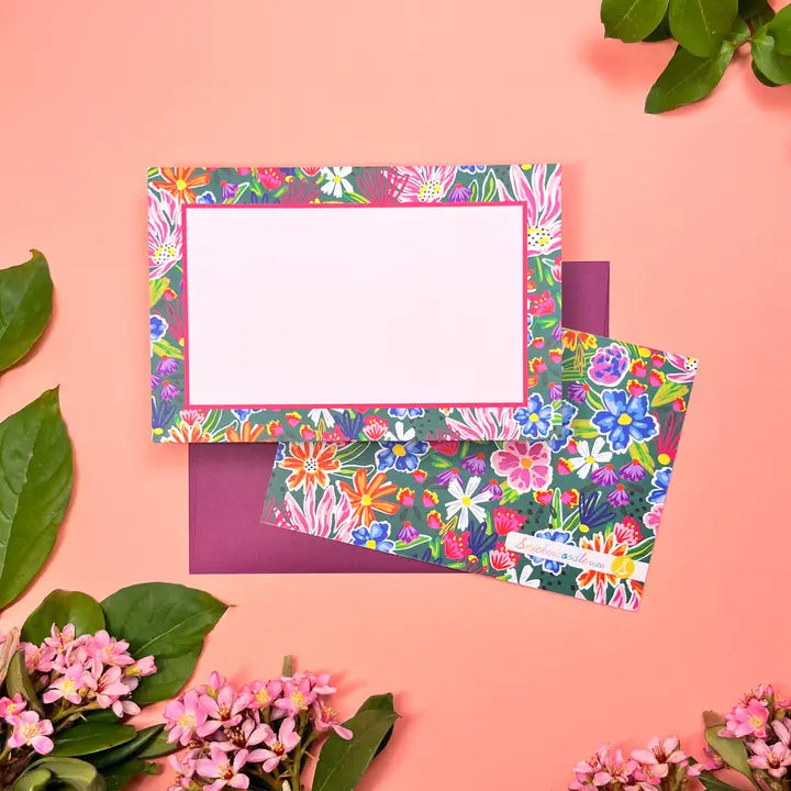 Bright Garden Max Floral • 4"x6" Flat Note Set