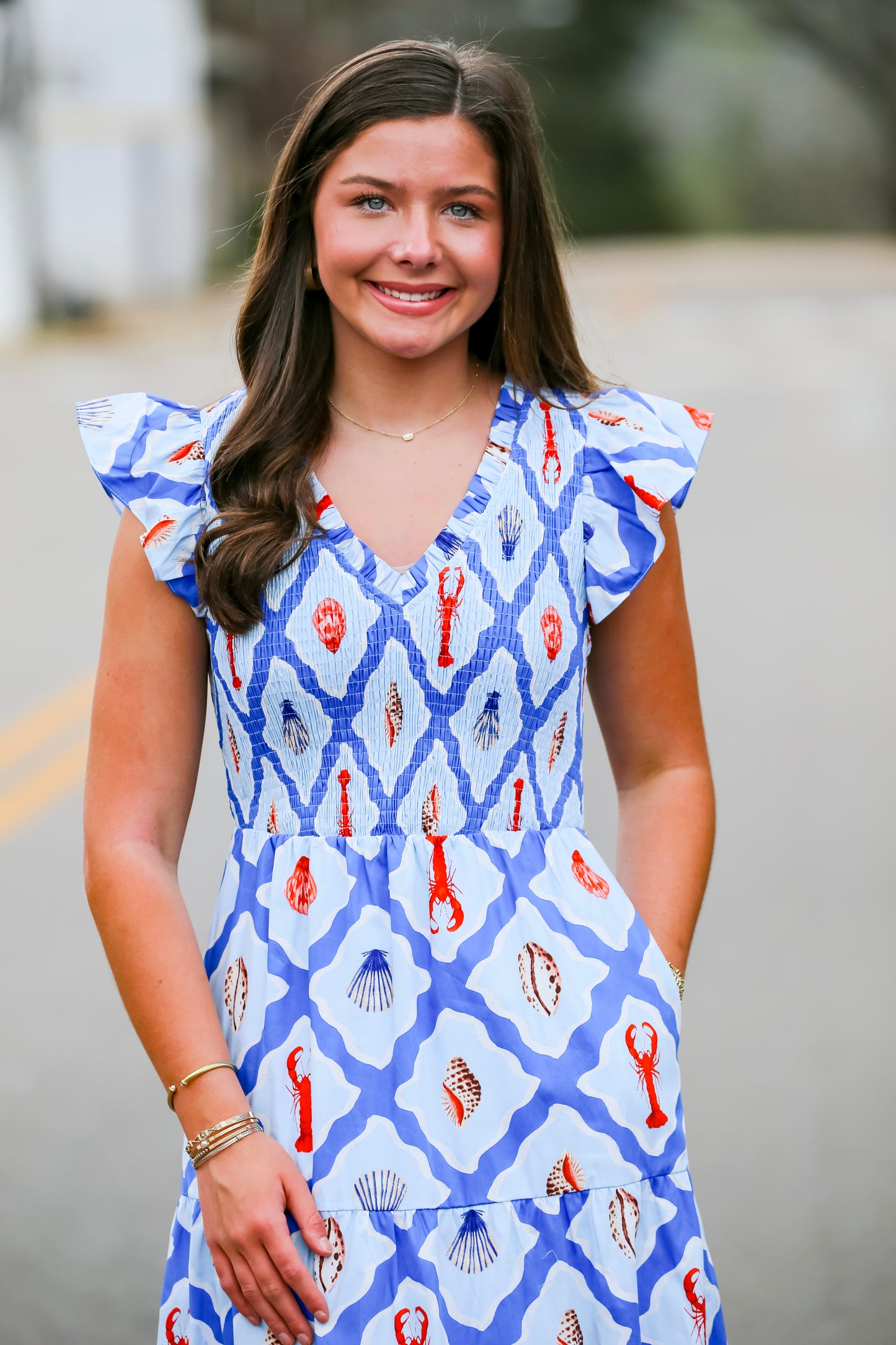 Lobster Bay Tiered Midi Dress