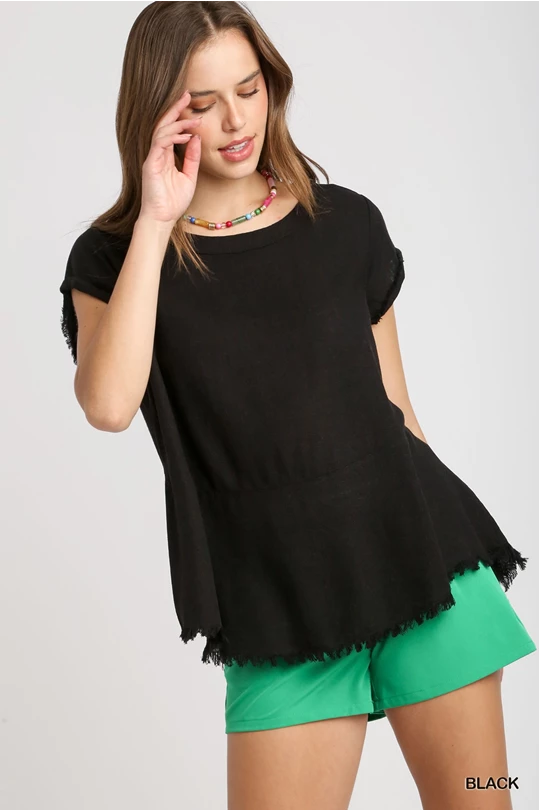 The Nita Linen Blouse in Black