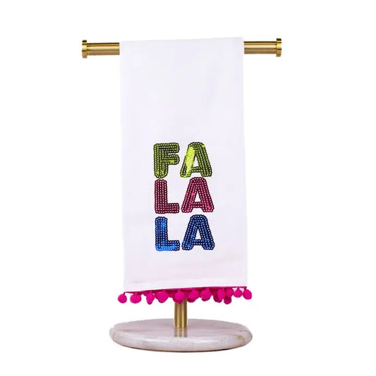 Falala Sequin Pom Pom Hand Towel