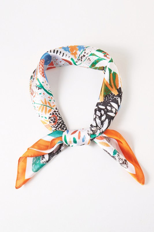 Flower Petal Bandana Scarf in Orange