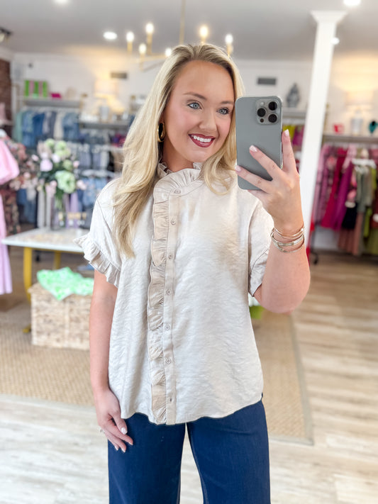 The Socialite Top in Taupe