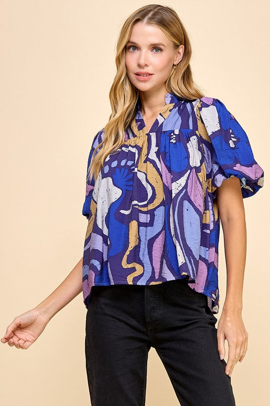 The Kendall Blouse in Blue