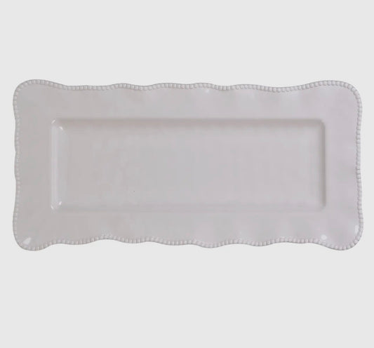 Perlette Cream Melamine Rectangular
Platter 19 in X 9 in