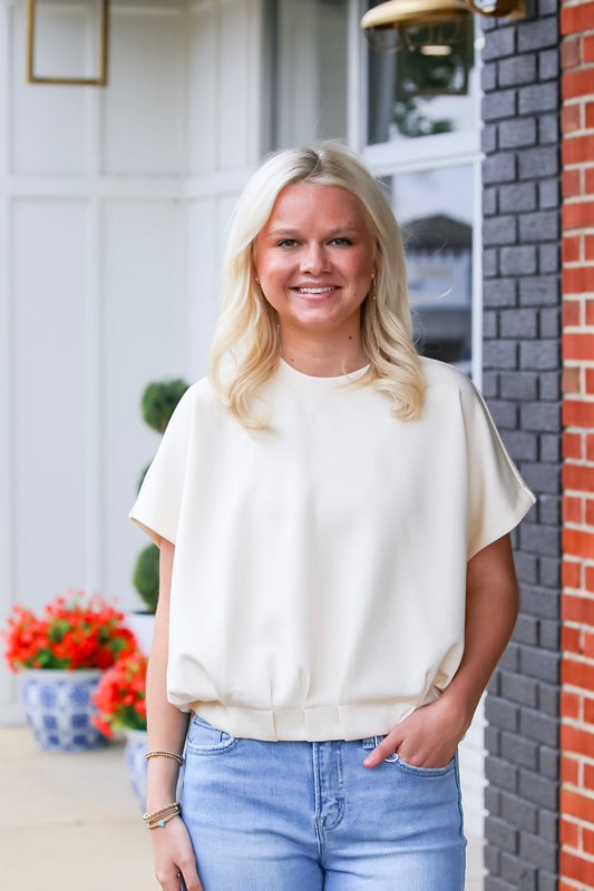 Relaxed Fit T-Shirt-Cream