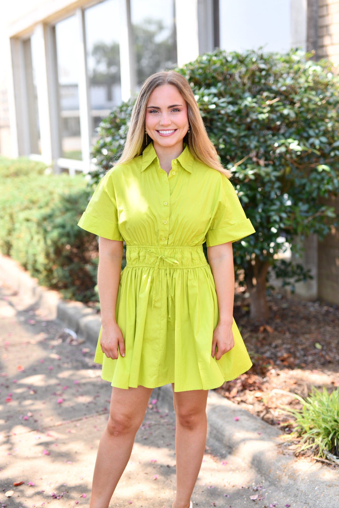 Main Character Moment Dress in Lime