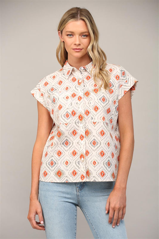 The Emery Blouse in Orange