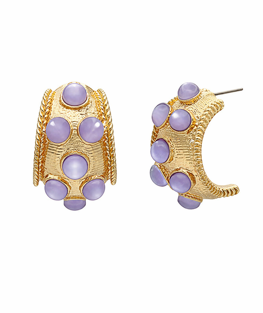 Lavender Treasure Hoops