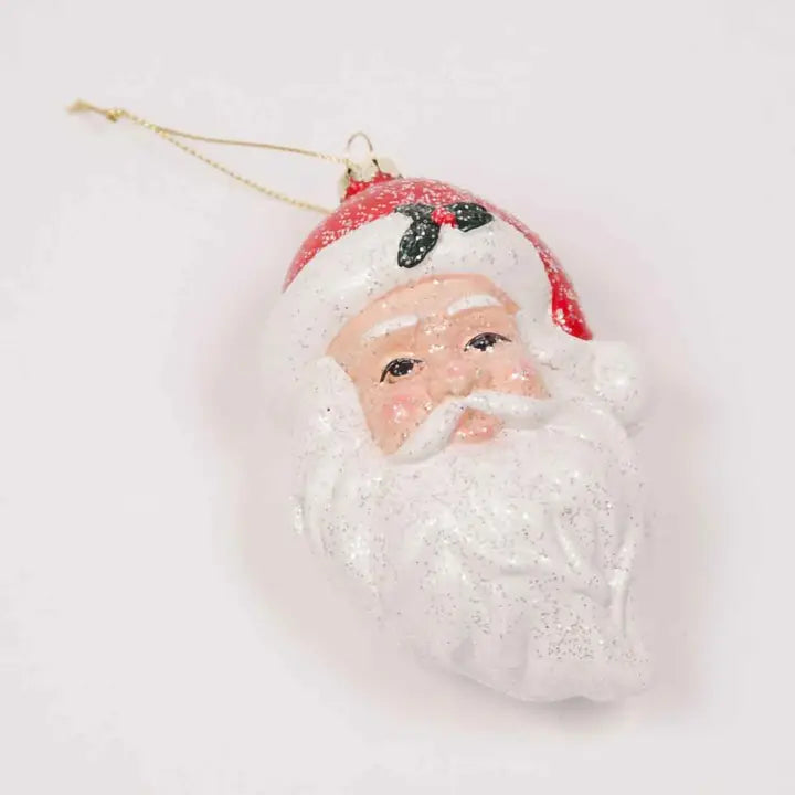 Jolly Santa Ornament White/Red