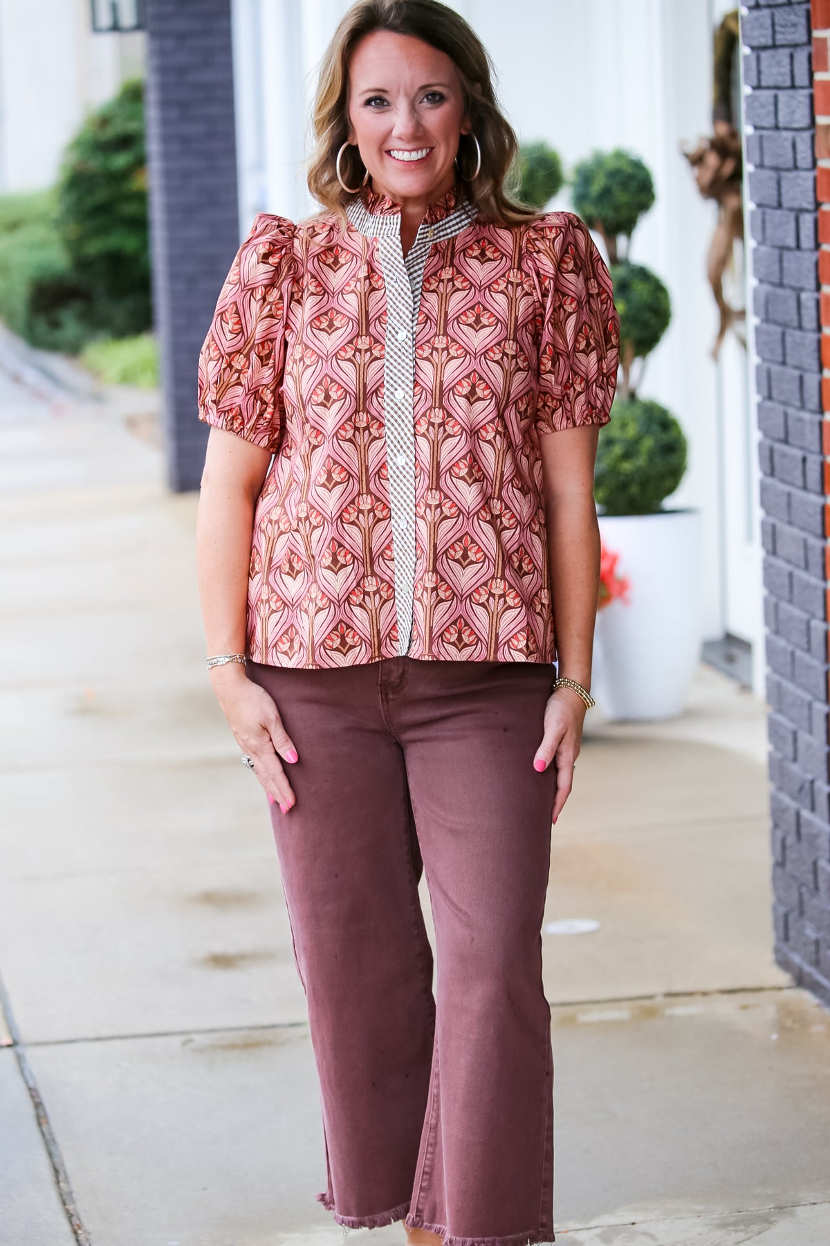 The Vintage Rose Blouse in Brown