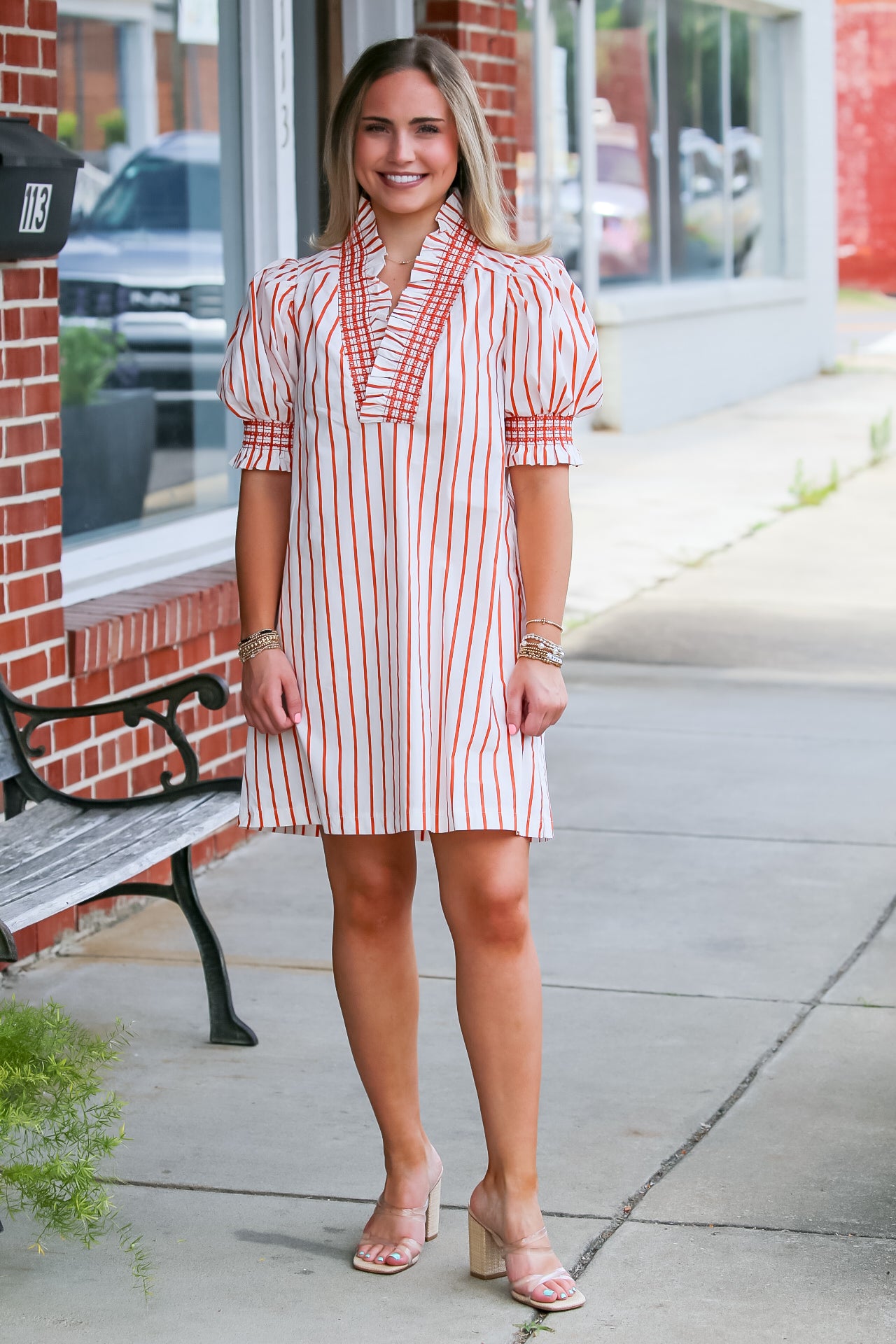 On the Line Dress-Orange