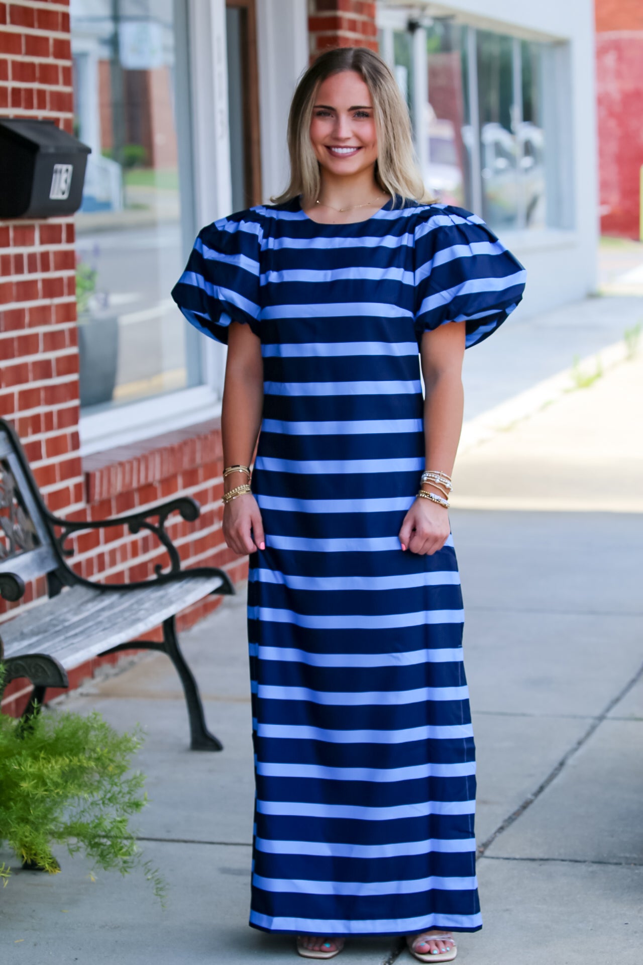 Seaside Society Dress in Navy/Blue