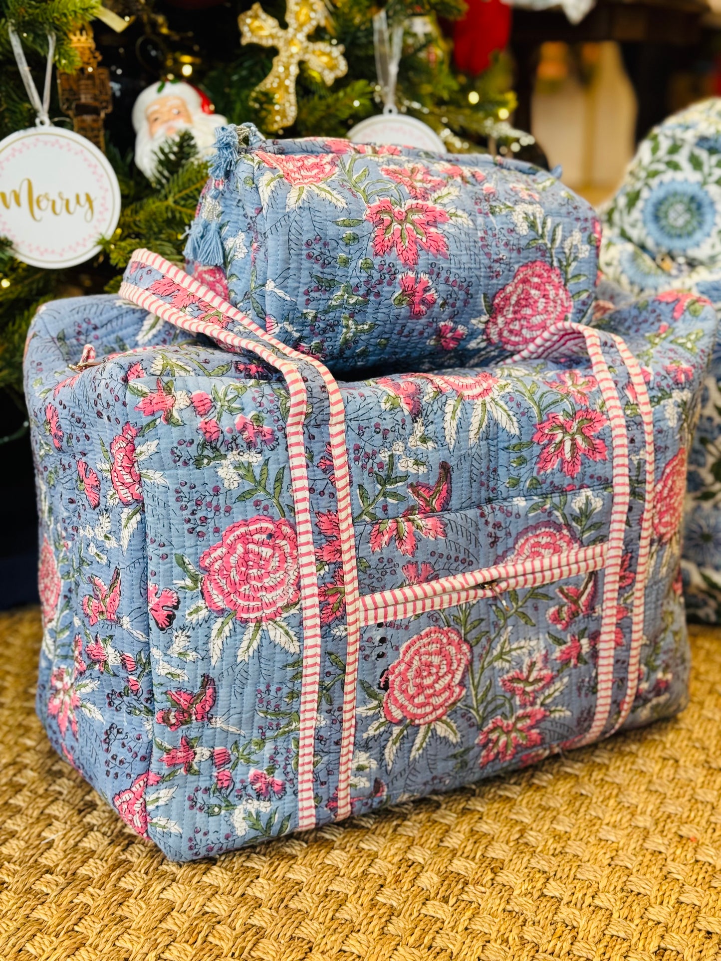 Set of 3 Cosmetic Bags-Peony Path