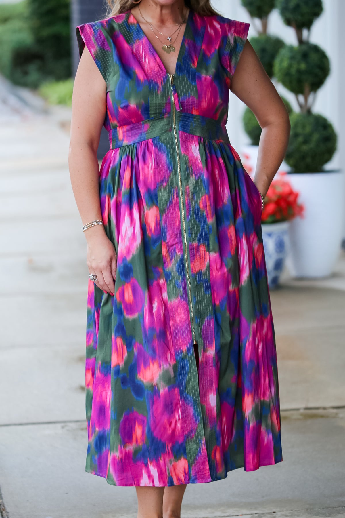 In Full Bloom Dress in Magenta