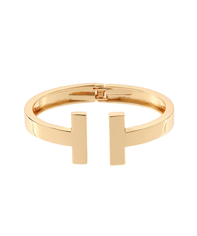 T-Bar Bangle Bracelet-Gold