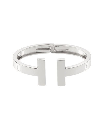 T-Bar Bangle Bracelet-Silver