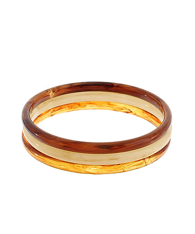 3 Row Brown Bangle Bracelet