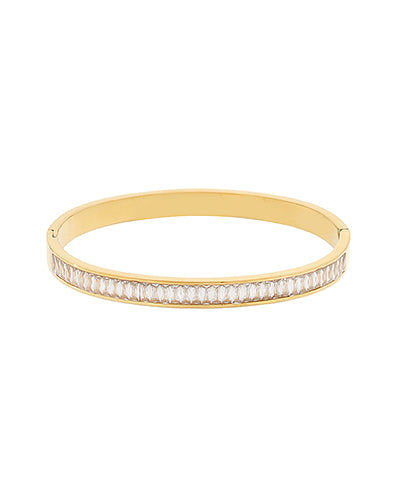 Pave CZ Baguette Bangle Bracelet