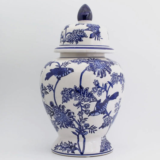 Garden Bird & Blossom Ginger Jar