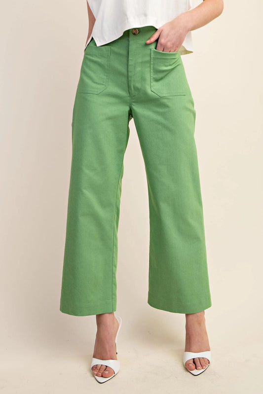 The Piper Cropped Pant in Apple Green