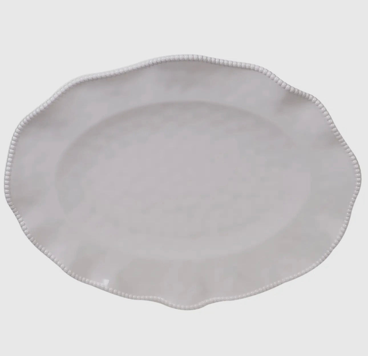 Perlette Cream Melamine Oval Platter 18in X 13.5in