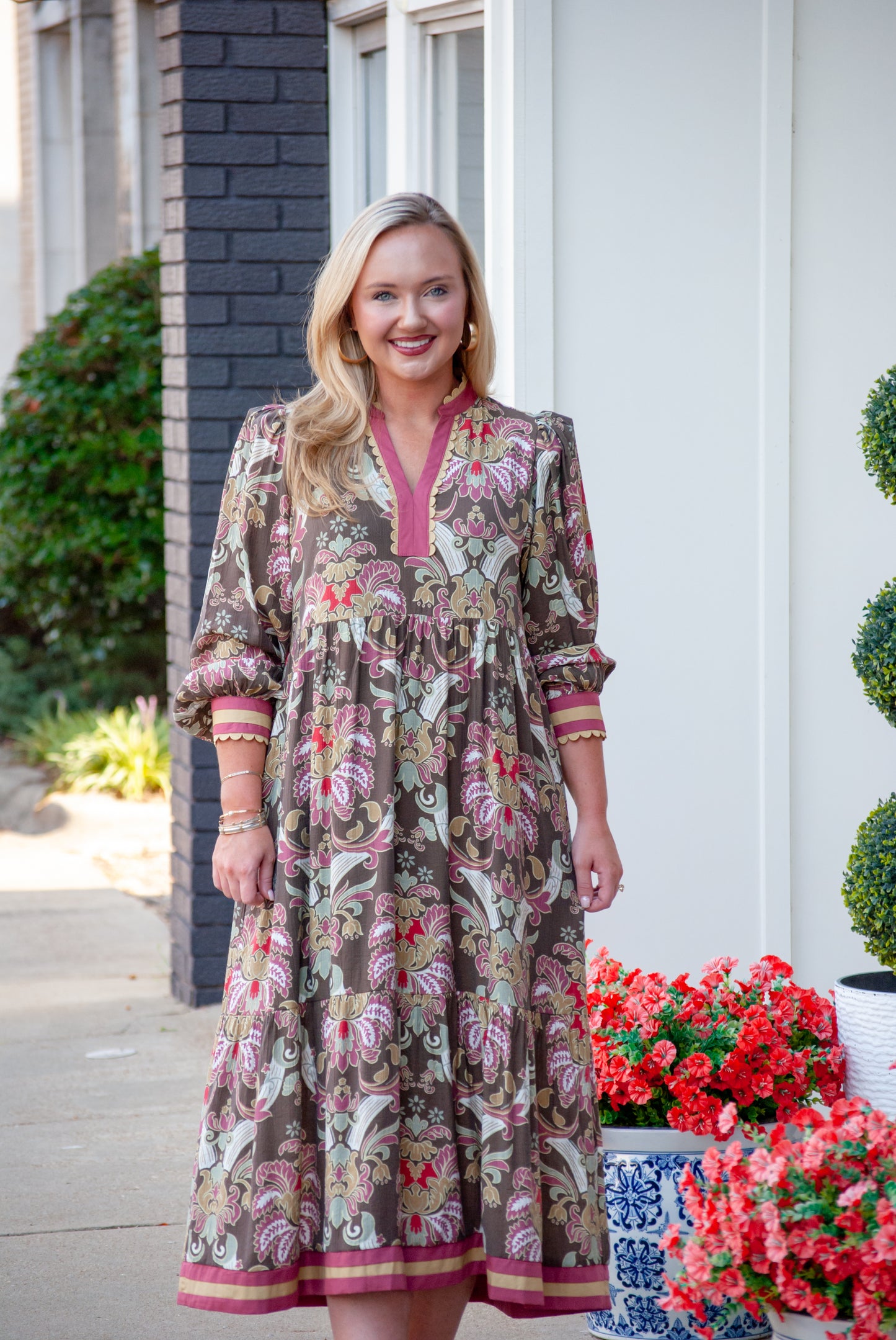 The Harvest Moon Midi in Brown Mix