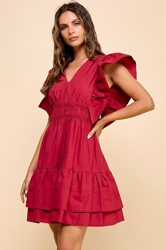 The Layne Dress in Crimson