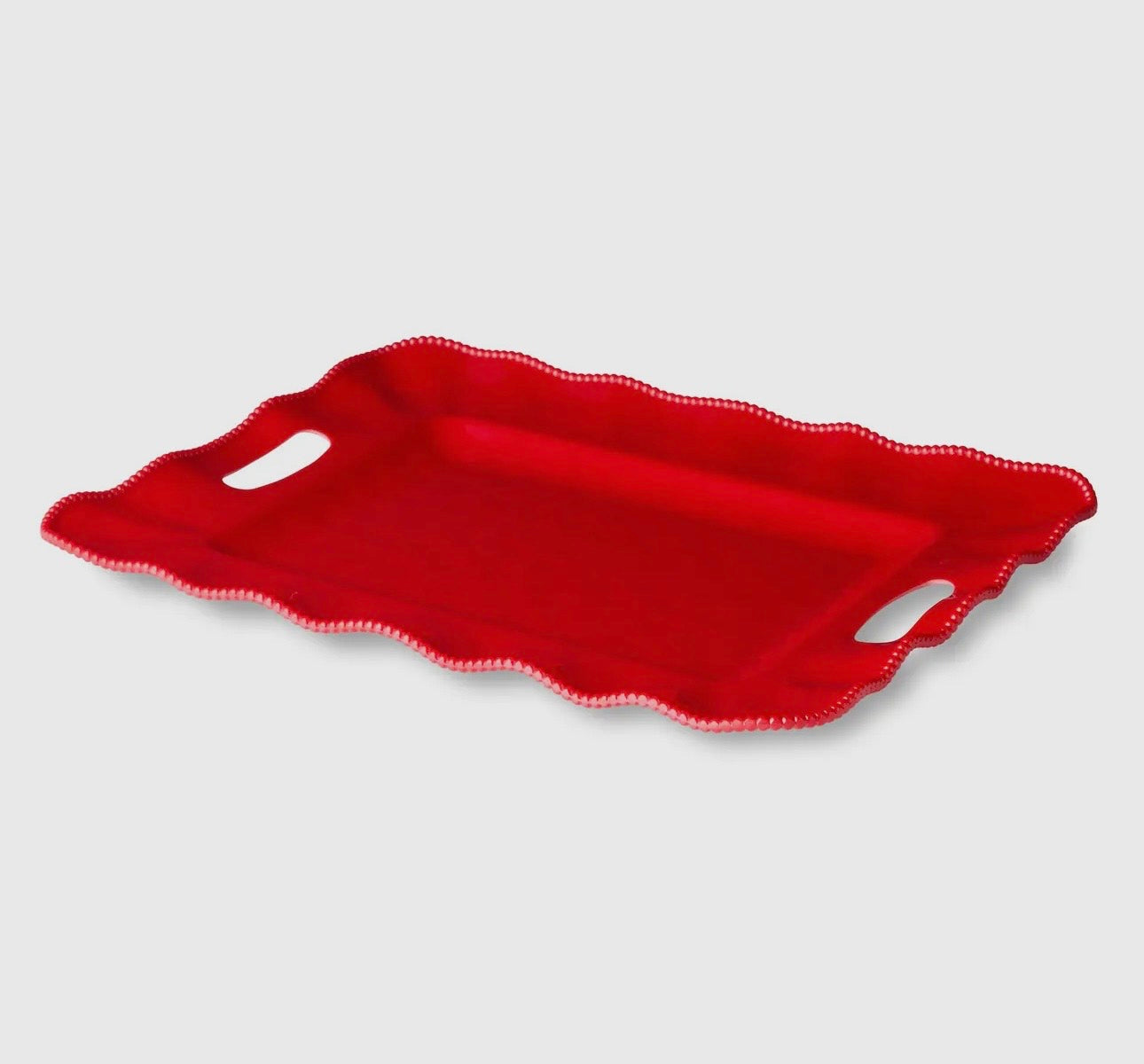 Perlette Red Melamine Rect. Tray
W/Handles