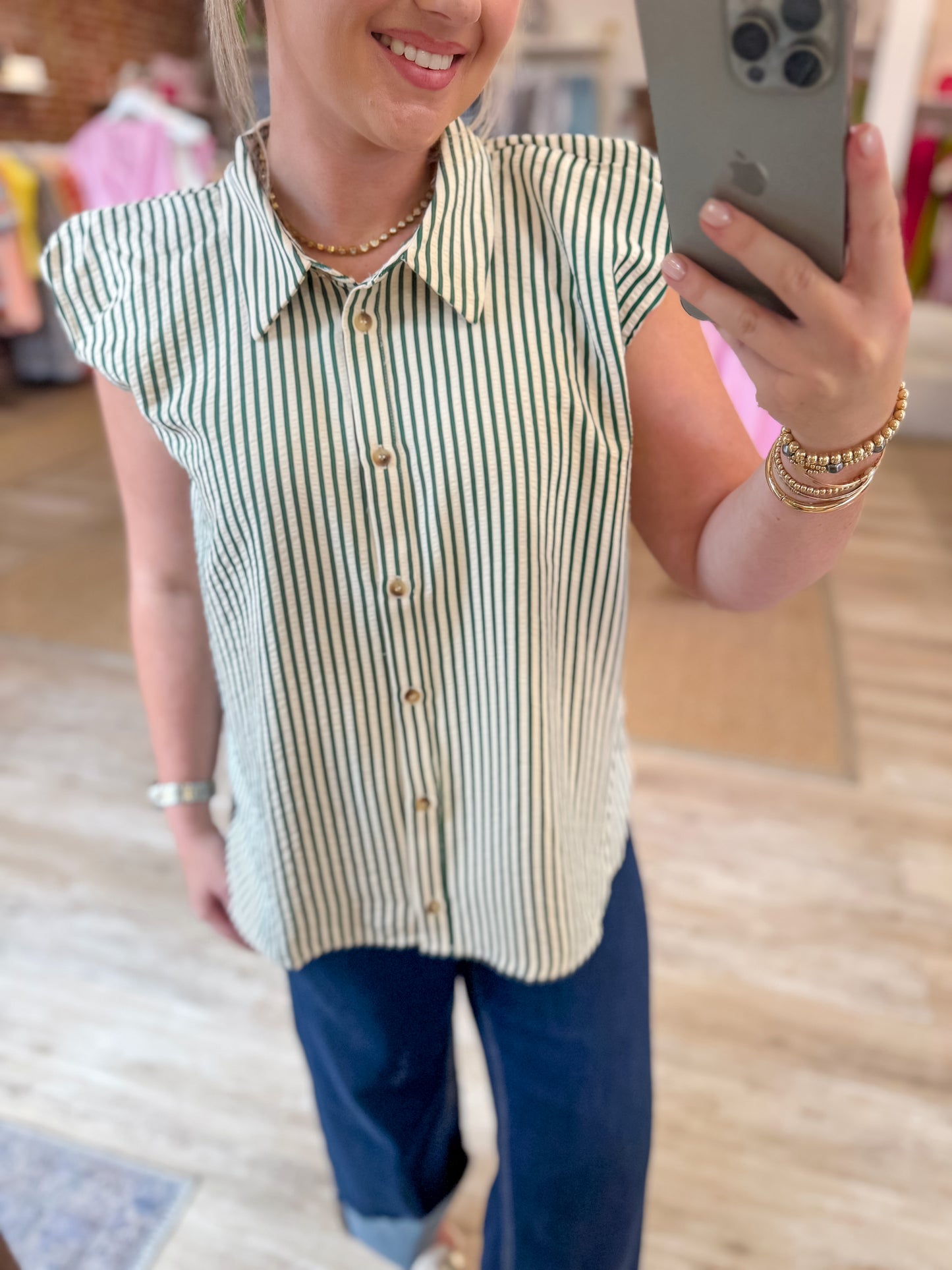 The Willow Ruffle Top in Hunter Green