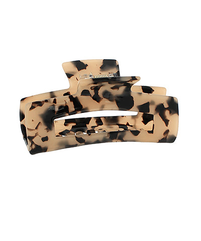 Rectangular Hair Claw Clip-Beige