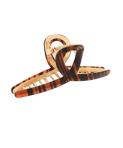 Acrylic Metal Hair Clip-Brown