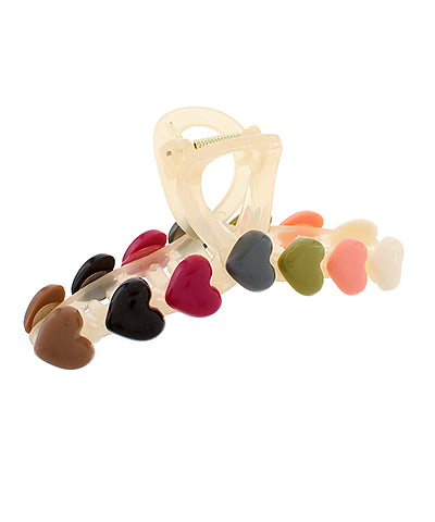Heart Station Hair Claw Clip-Multi