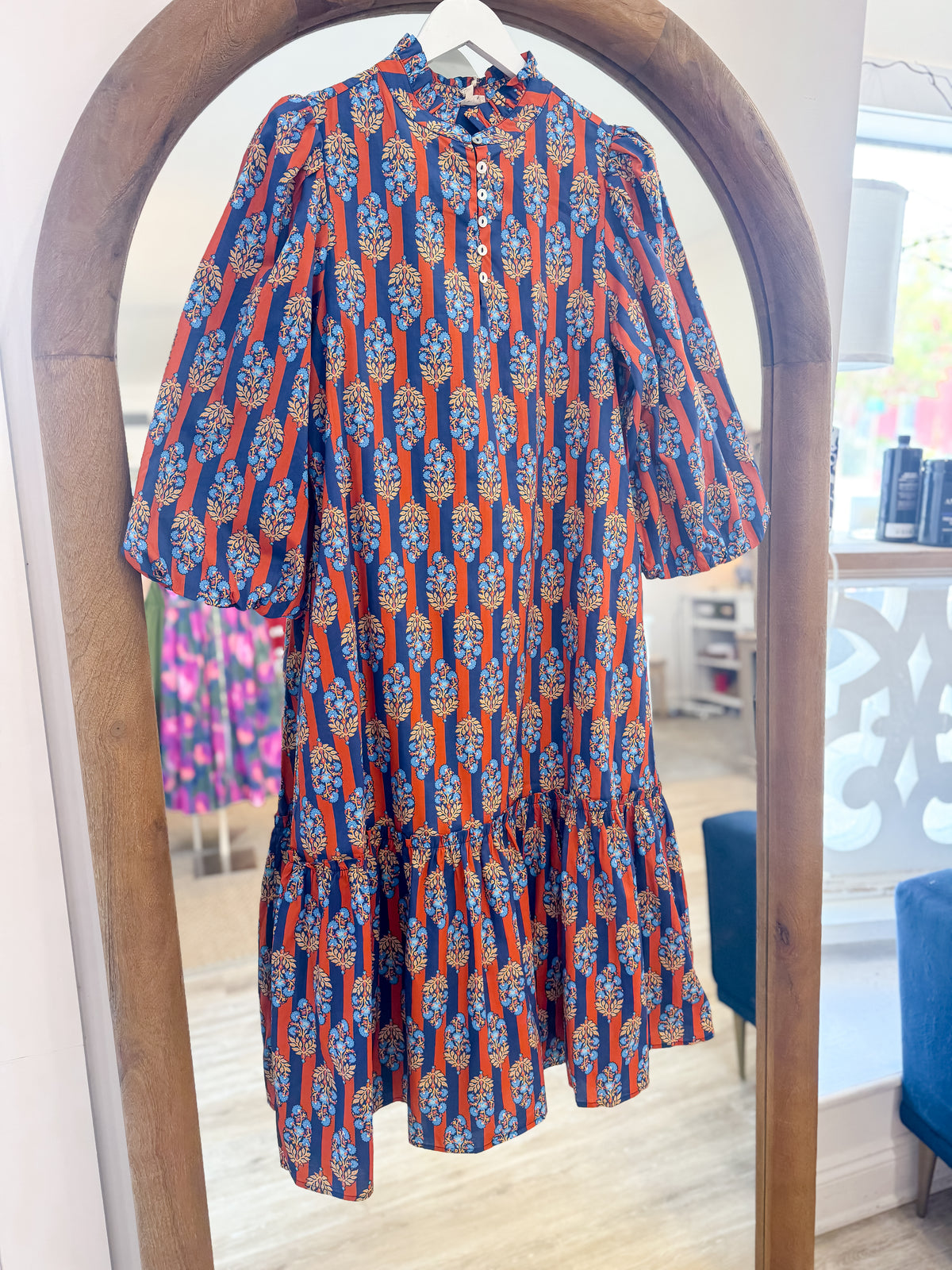 The Country Roads Dress in Navy Mix