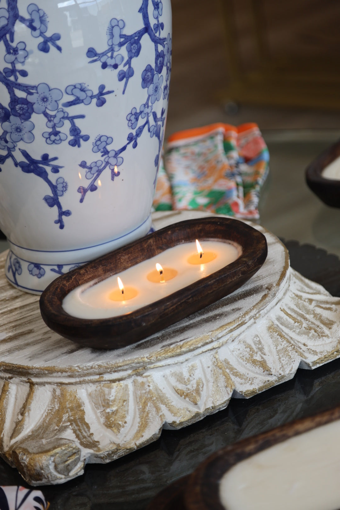 Dough Bowl Candle- Mahogany Teakwood