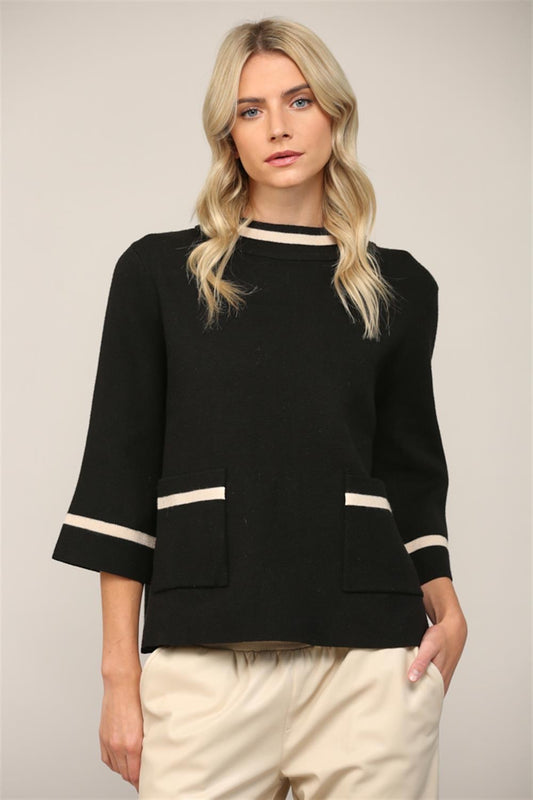 The Chaney Luxe Sweater in Black