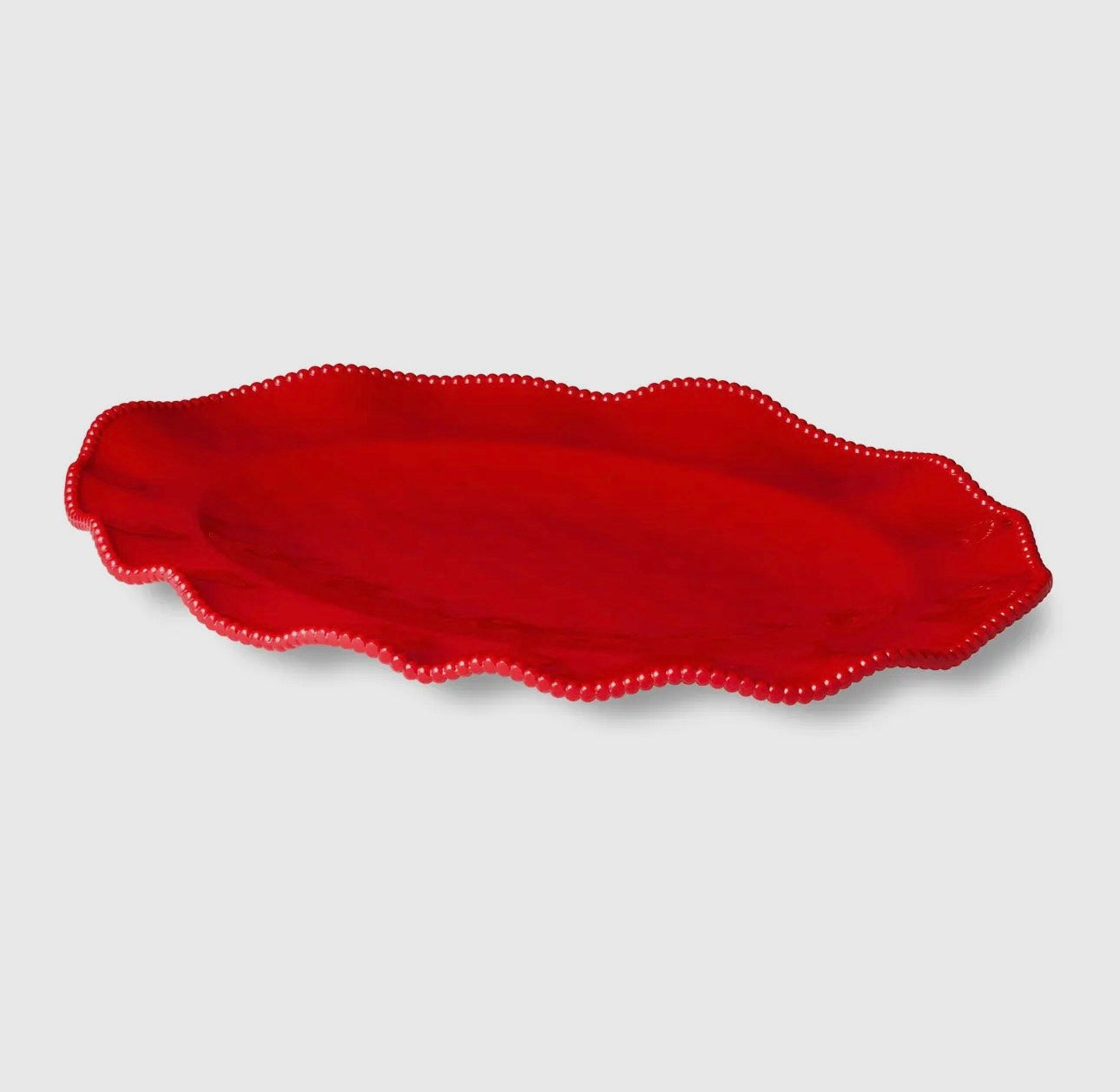 Perlette Red Melamine Oval Platter 18in
X 13.5in