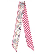 Rosé Garden Check Twilly- Pink