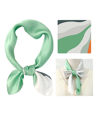 Colorful Print Bandana Scarf- Mint