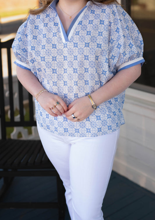 The Ross Top in Sky Blue