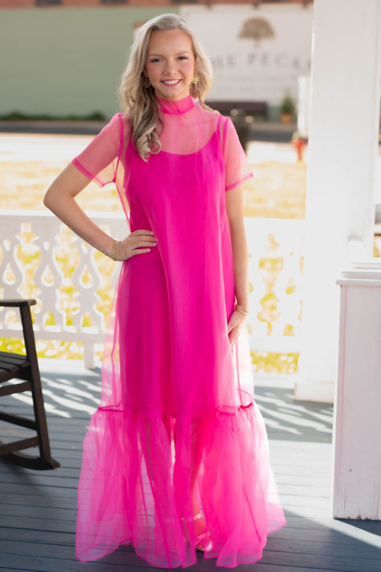 Karlie Organza Bow Maxi Dress