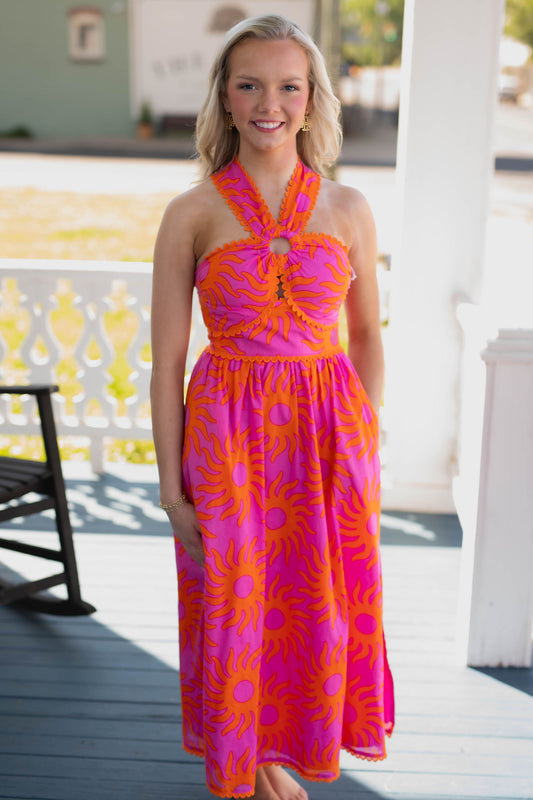 The Mara Ric Rac Cross Midi Dress