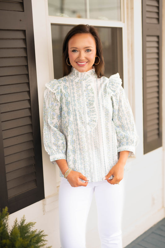 The Lauren Top in Blue